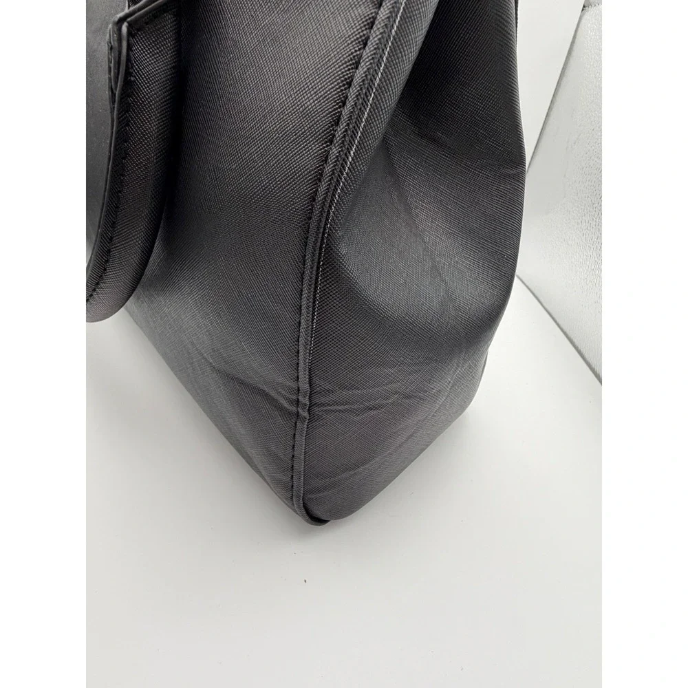 Michael Kors Black Saffiano Leather Tote Bag Gold Hardware MK Logo Handbag